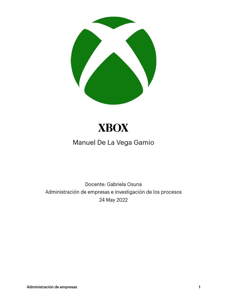 Análisis administrativo de Xbox 360 | PDF | Xbox 360 | Juegos de consolas