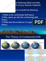 Continental Drift Theory and Evidence