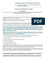 Optimization of Football Workers 'Training