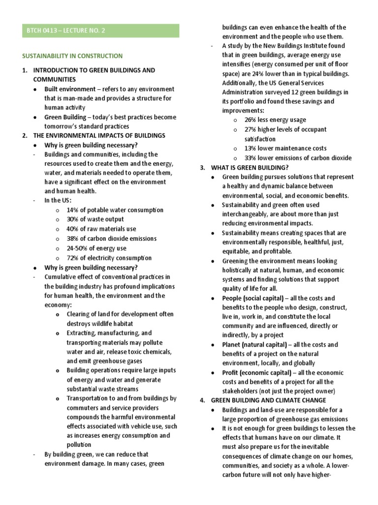Sustainability In Construction Pdf Green Building Sustainability