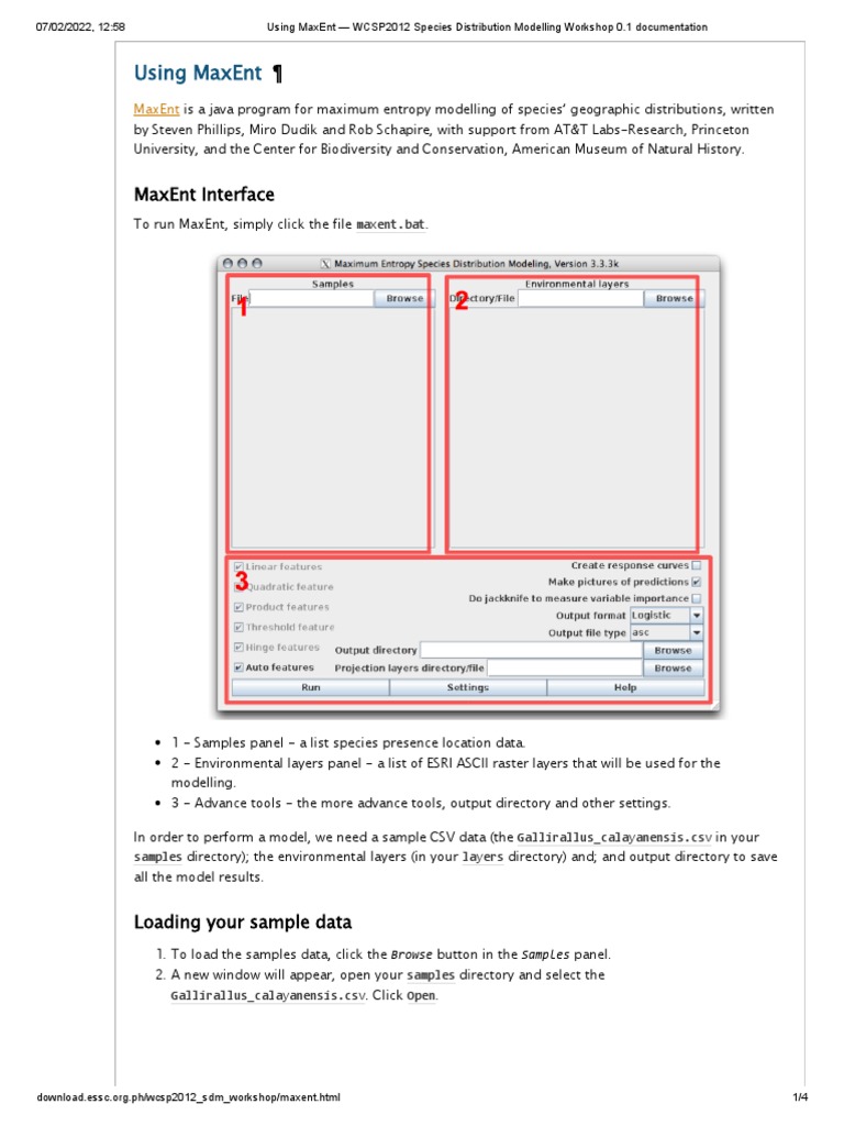 Using MaxEnt - WCSP2012 Species Distribution Modelling Workshop 0.1 ...