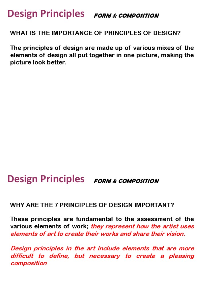 Principles of Design | PDF | Composition (Visual Arts) | The Arts
