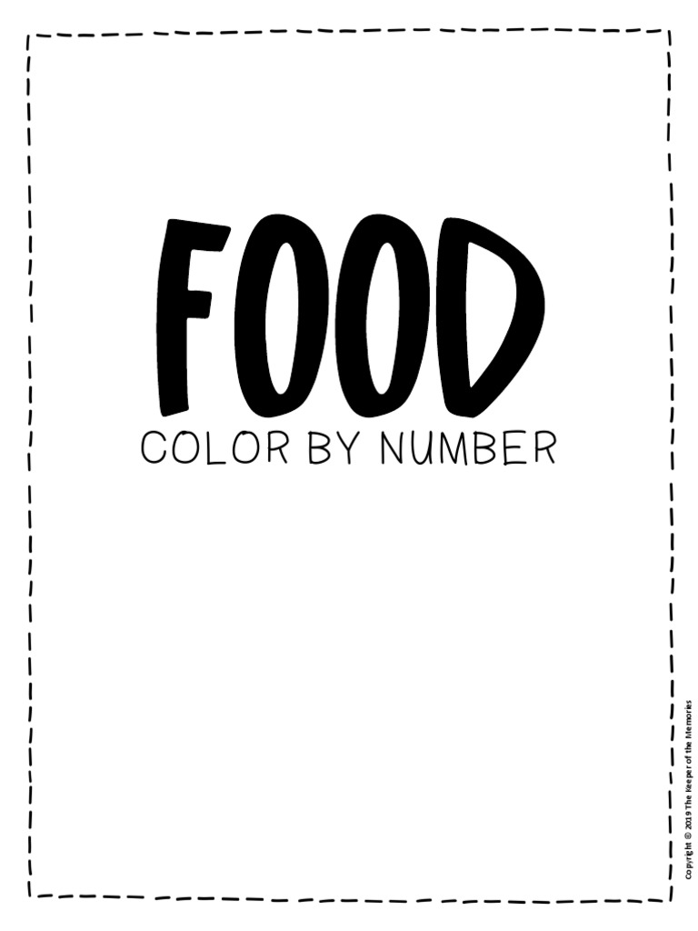 Color by Number Food Preschool Worksheets PDF Color Green