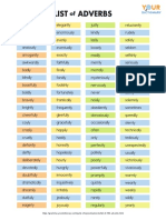 Chart List Adverbs