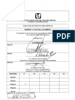 Procedimiento de Conservación para Unidades Médicas Rurales