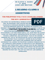 Critical Reading-Claims & Assertions - GARIN