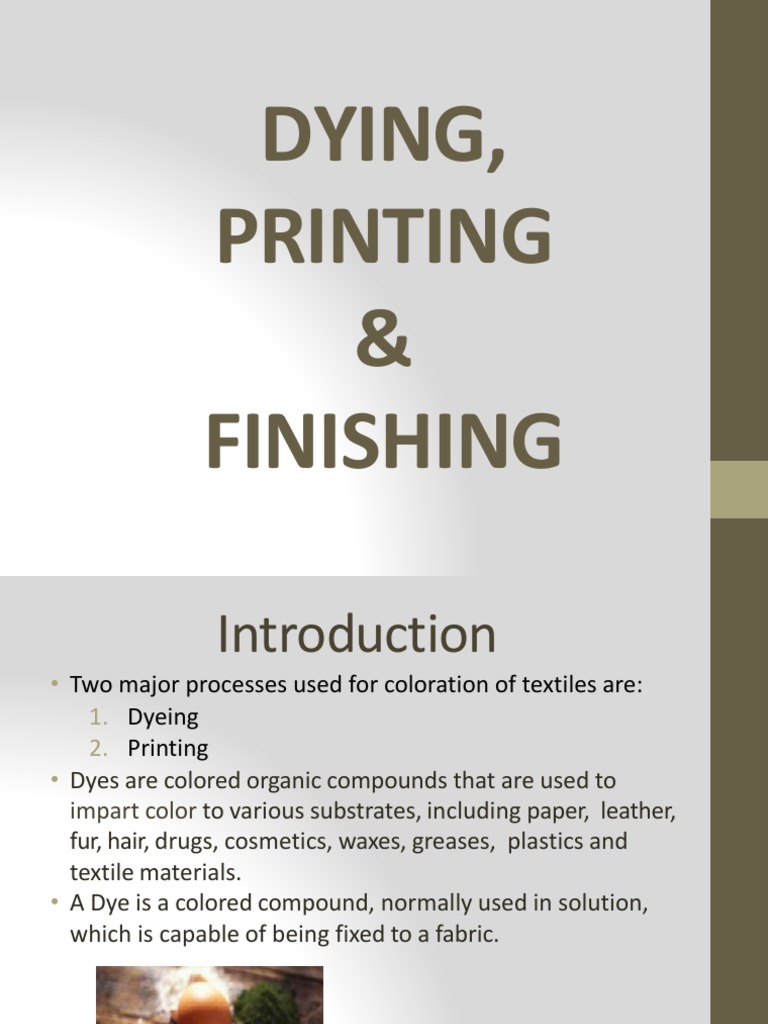 Dyeing And Finishing Pdf Dyeing Dye