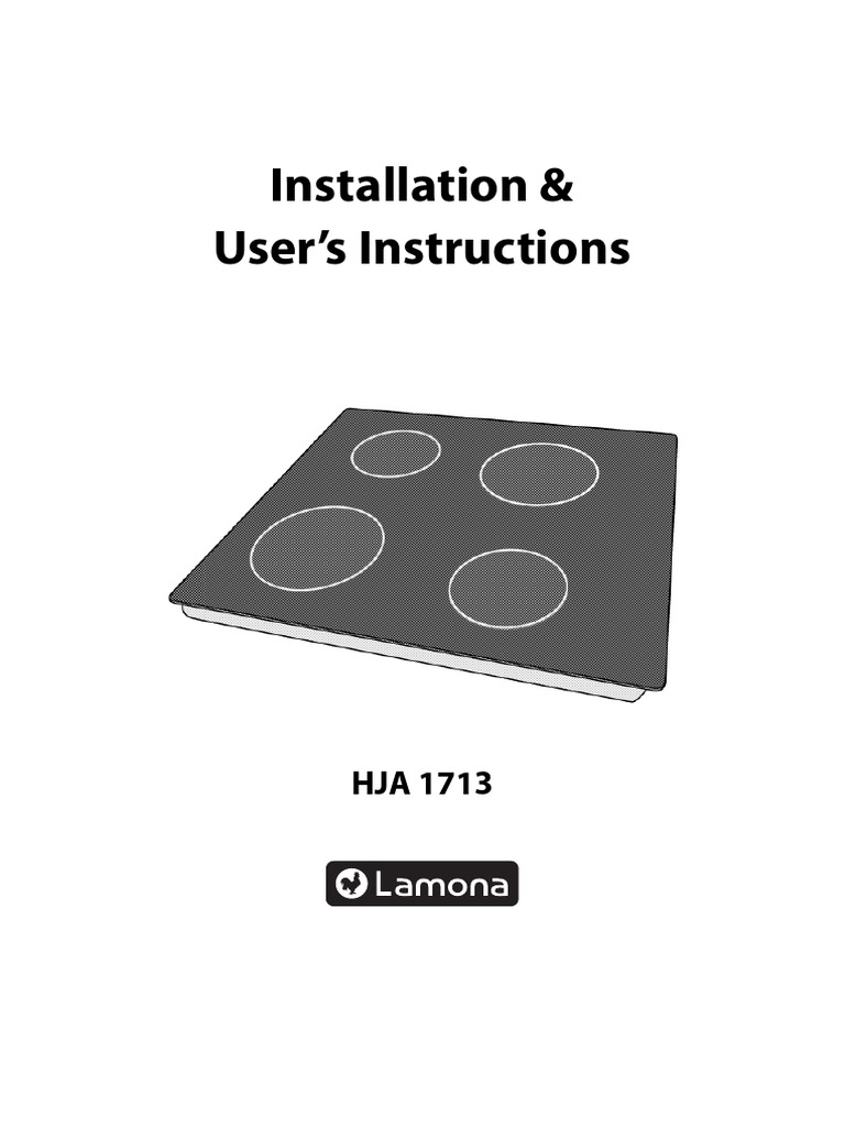 Lamona HJA 1713 Ceramic Hob Installation and User Instructions EN PDF