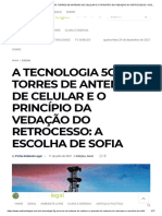 A Tecnologia 5G, As Torres de Antenas de Celular e o Princípio Da Vedação Do Retrocesso - A Escolha de Sofia