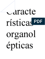 Características organolépticas