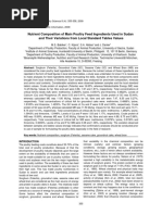 Nutrient Composition of Main Poultry Feed Ingredients Used in Sudan and Their Variations From Local Standard Tables Values