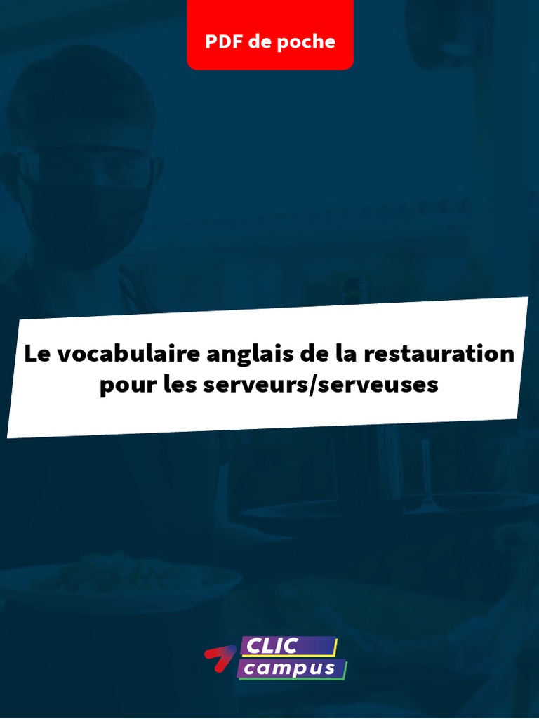 PDF de Poche Vocabulaire Anglais Serveurs Serveuses | Download Free PDF