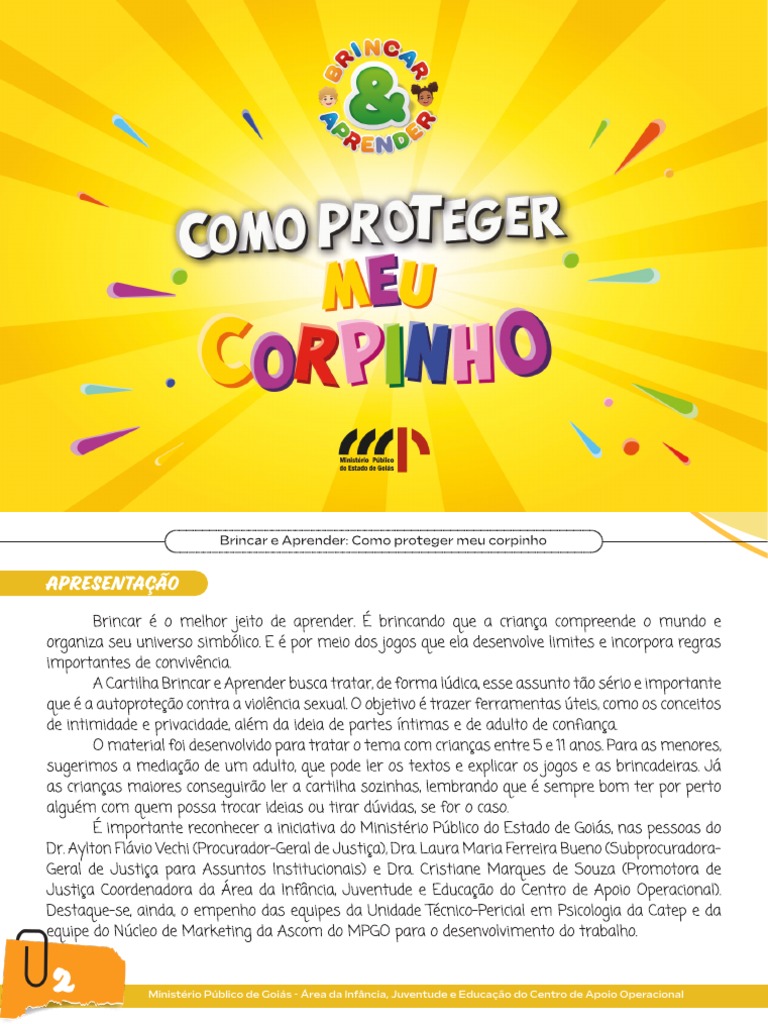 Cartilha Como Proteger Meu Corpinho | PDF