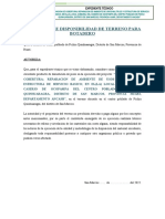 Acta de Libre Disponibilidad de Terreno para Botadero