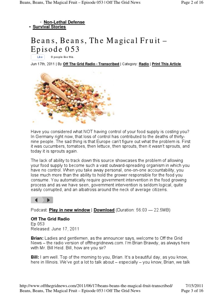 Beans, Beans, The Magical Fruit Episode 053 Bean Foods
