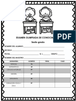 Examen Olimp Cono Sexto Grado