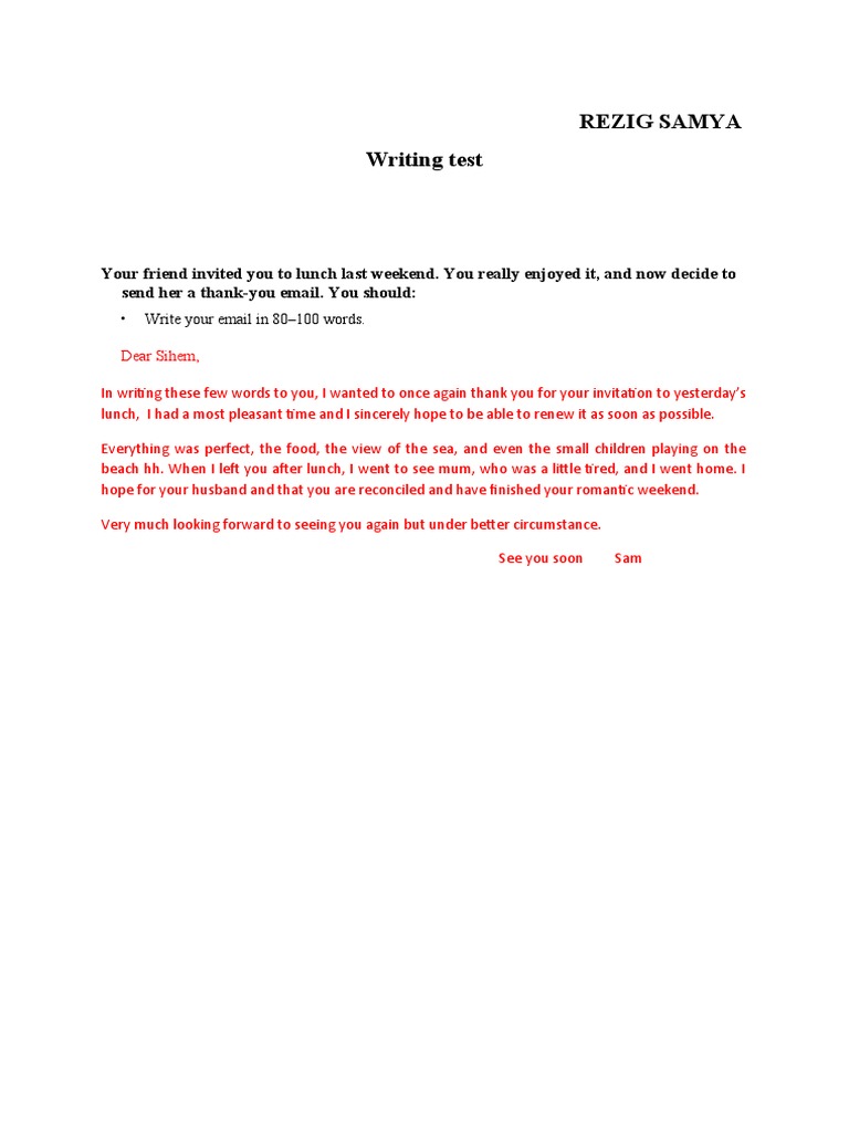 Writing Test 3 | PDF