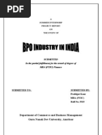 Download Project on Bpo by Mahak Bhateja SN60159978 doc pdf