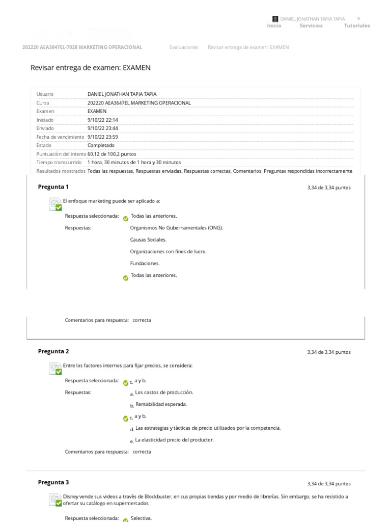 Resultados Examen Marketing Operacional | PDF | Producto (Negocio ...