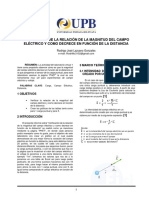 Informe de Laboratorio Virtual 1 - Campo Electrico en Funcion de La Distancia - Rodrigo Lazcano Gonzales