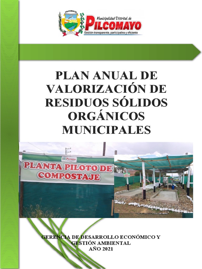 Plan Anual De Valorización De Residuos 2021 Pdf Compost Naturaleza
