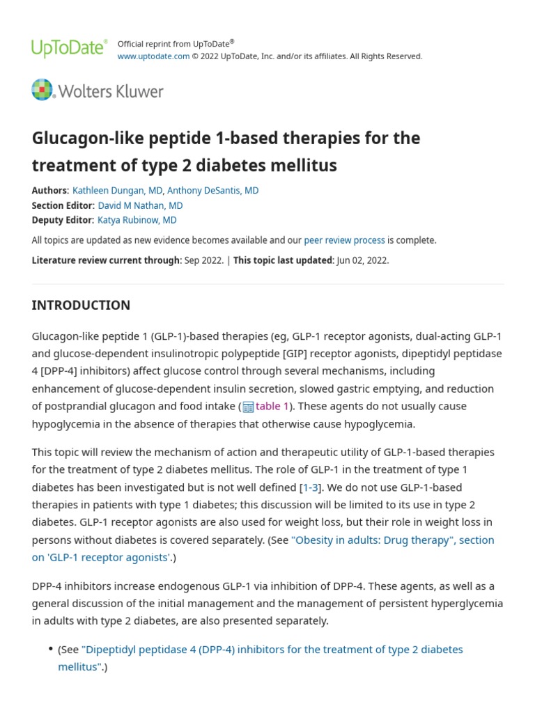 Glucagon Like Peptide 1 Treatment For Obesity