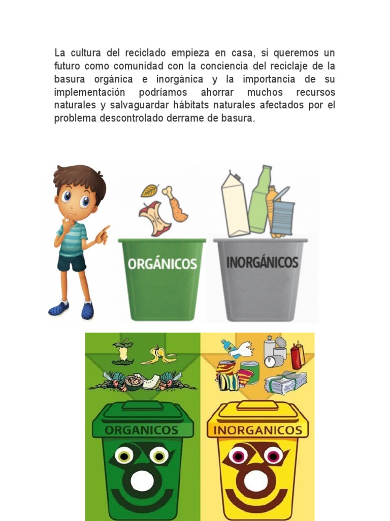 Clasificación de Basura Orgánica e Inorgánica | PDF | Residuos | Reciclaje