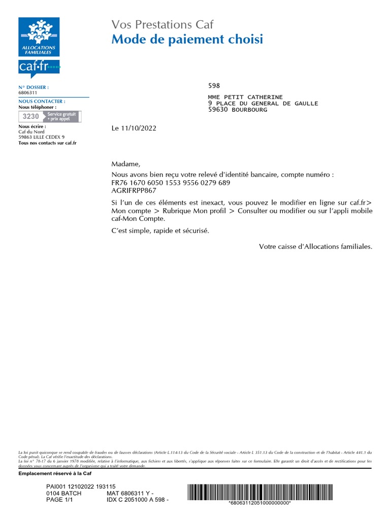 Vérifiez vos informations Caf | PDF