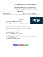 FORM FOUR EJE EXAM CHEMISTRY PAPER