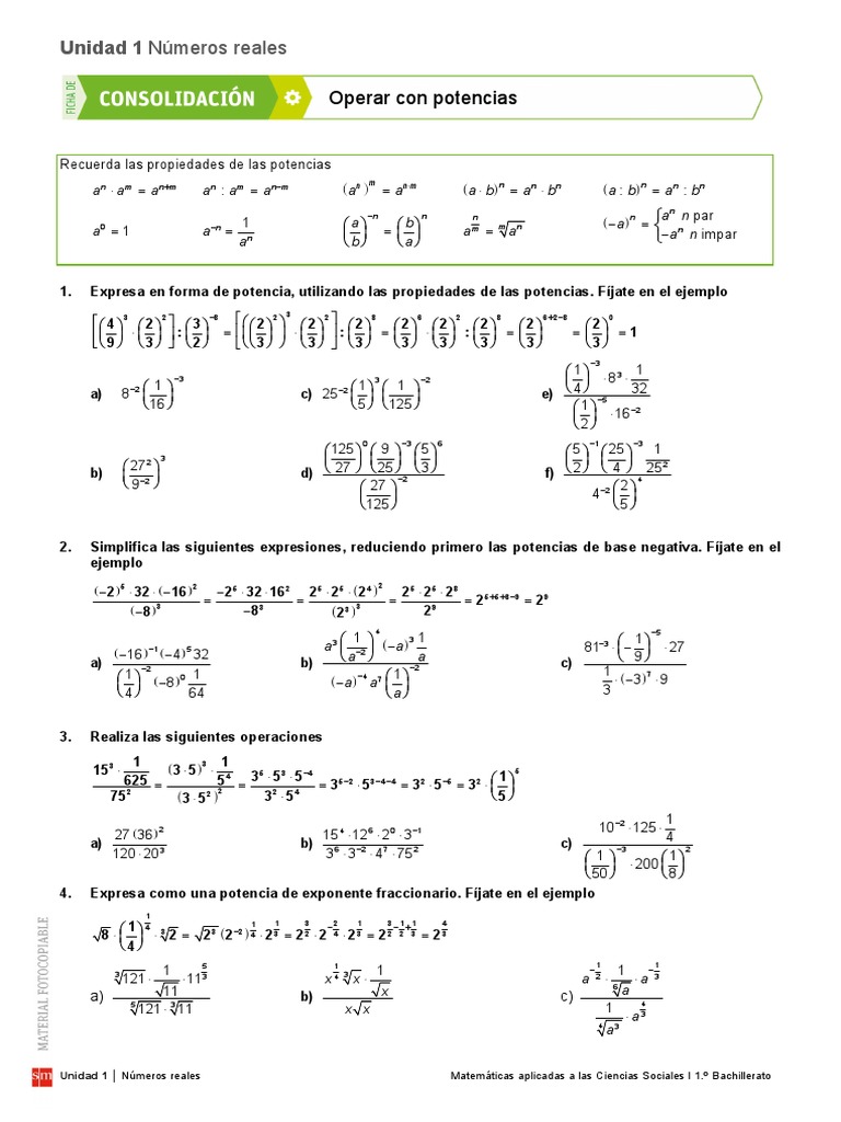 1 Ud1 Potencias Pdf Matemáticas Números