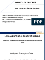 Lançamentos de cheques e baixas