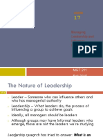 Chapter 17 - Managing Leadership and Influence Processes