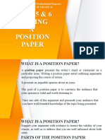 Lesson 5 & 6 - Writing A Position Paper