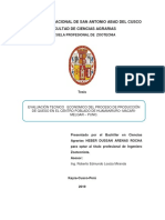 Evaluación Tecnico Economico Del Proceso de Producción de Queso en El Centro Poblado de Huamanruro - Macarimelgar - Puno.