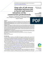 The Mediating Role of Job Stress On The Relationship Between Job Satisfaction Facets and Turnover Intention of The Construction Professionals