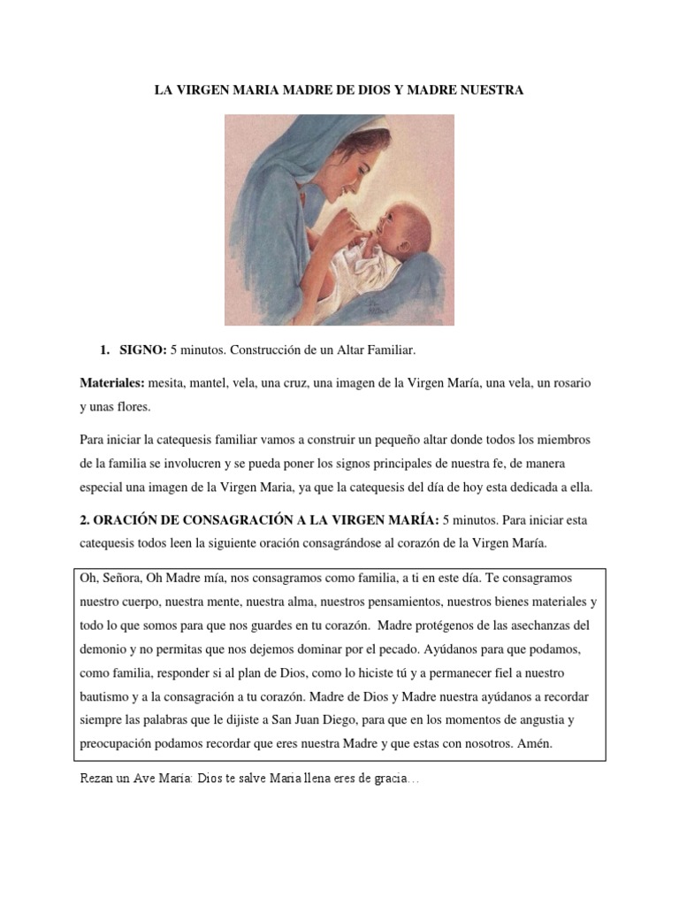 La Virgen Maria Madre de Dios y Madre Nuestra-2 | PDF | María, madre de ...