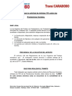 Requisitos para Solicitar Anticipo de Prestaciones Sociales