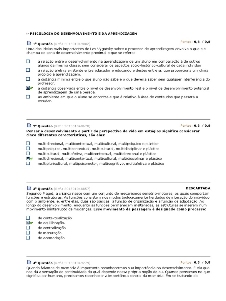 Psicologia Do Desenvolvimento e Da Aprendizagem | PDF | Aprendizado ...