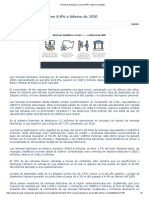 Remesas Familiares Crecen 8.8% A Febrero de 2020