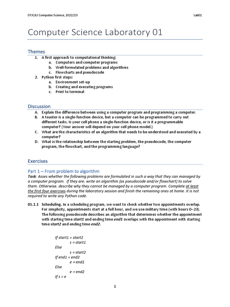 Lab 01 | PDF | Algorithms | Pi