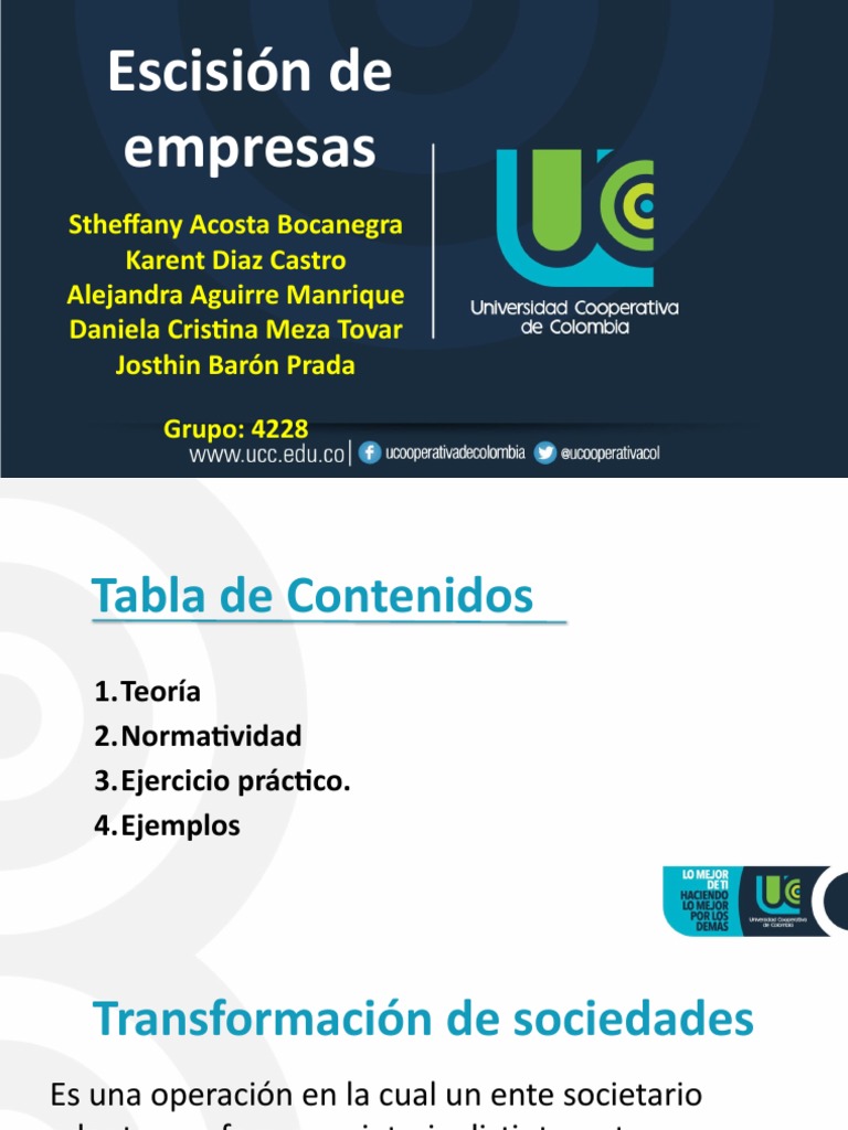 Escisión de Empresas: Teoría y Ejemplos | PDF | Finanzas y dinero