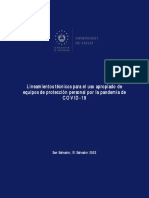 Lineamientos Técnicos para El Uso Apropiado de Equipos de Protección Personal Por La Pandemia de COVID-19