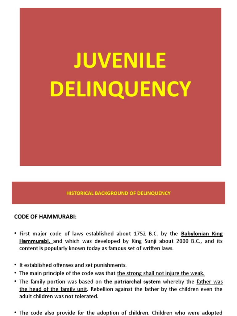 An InDepth Exploration of the Historical Development of Juvenile