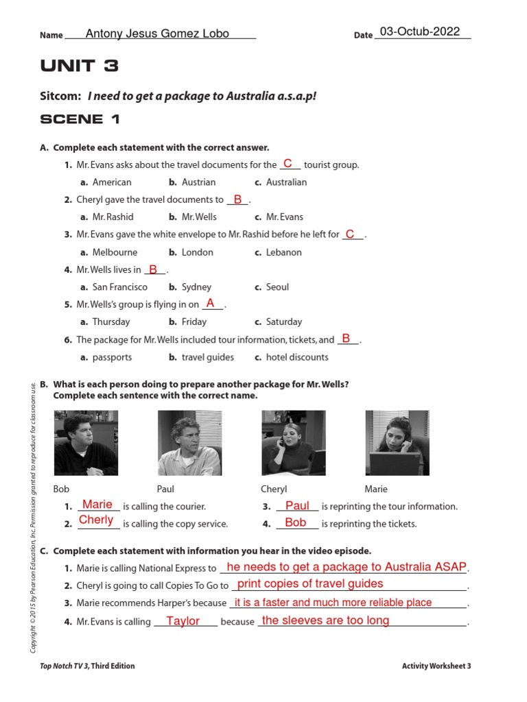 Unit 3 Top Notch TV PDF