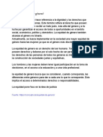 ¿Qué Es La Equidad de Género