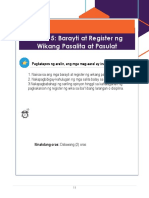 Aralin 5 Barayti at Register NG Wikang Pasalita at Pasulat