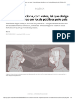 Bolsonaro Sanciona, Com Vetos, Lei Que Obriga Uso de Máscaras em Locais Públicos Pelo País - Política - G1