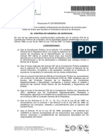 Resolución de Rendición de Cuentas para los entes que fiscaliza la Contraloría - vigencia fiscal 2018 