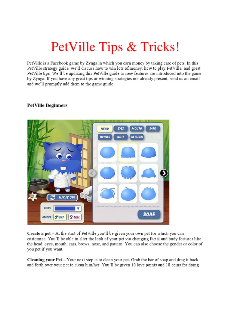 Petville Tips | Internet Explorer | Bedroom