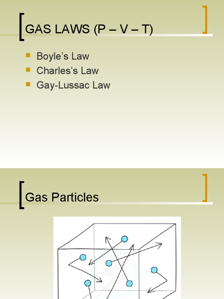 Gas Laws PDF Gases Pressure